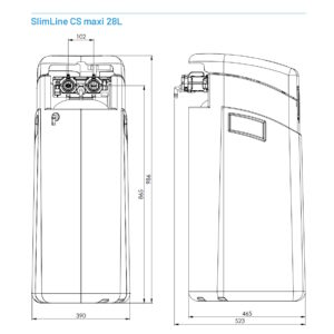slimline_maxi_size_chart-1.jpg Омекотителна система Pentair NEW SLIMLINE CS Maxi 28 Wi-Fi - 2000 l/h